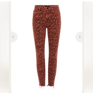 mother high waisted fray looker ankle jean in animal attraction sz 27